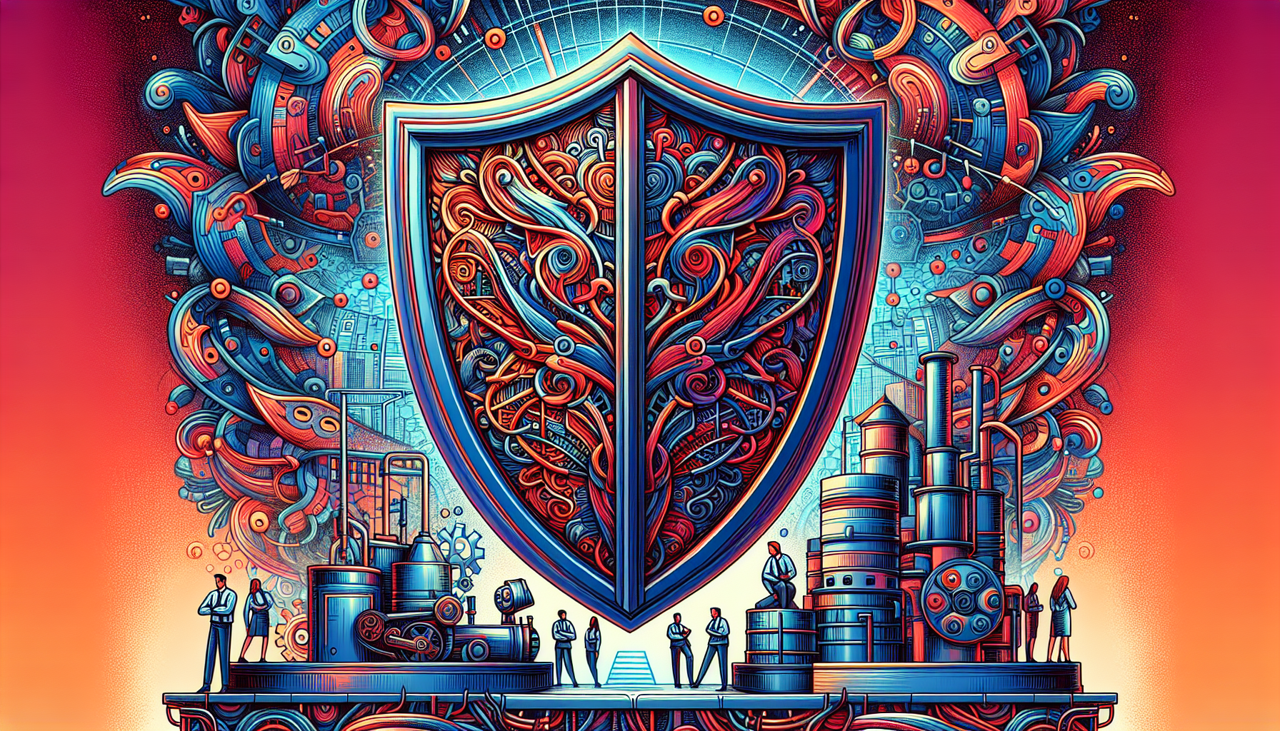 Illustration of a shield protecting a business from potential risks