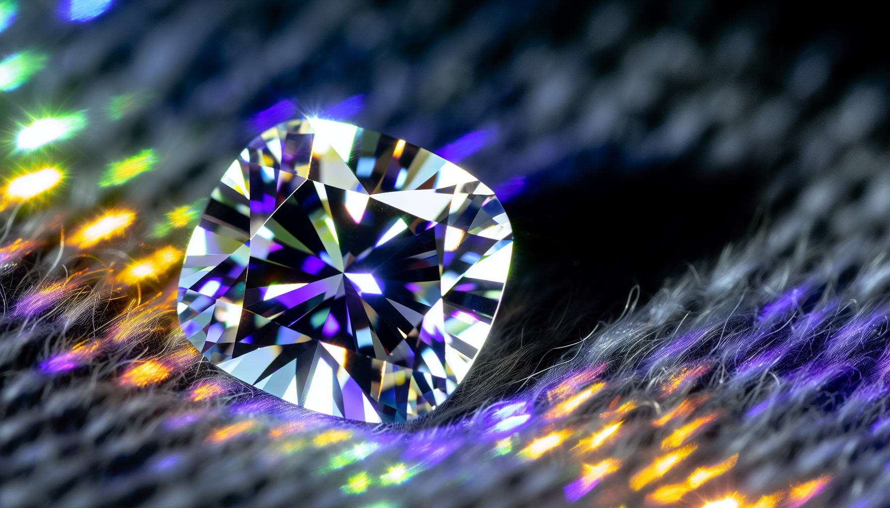 Photo of a moissanite gemstone exhibiting brilliance and fire