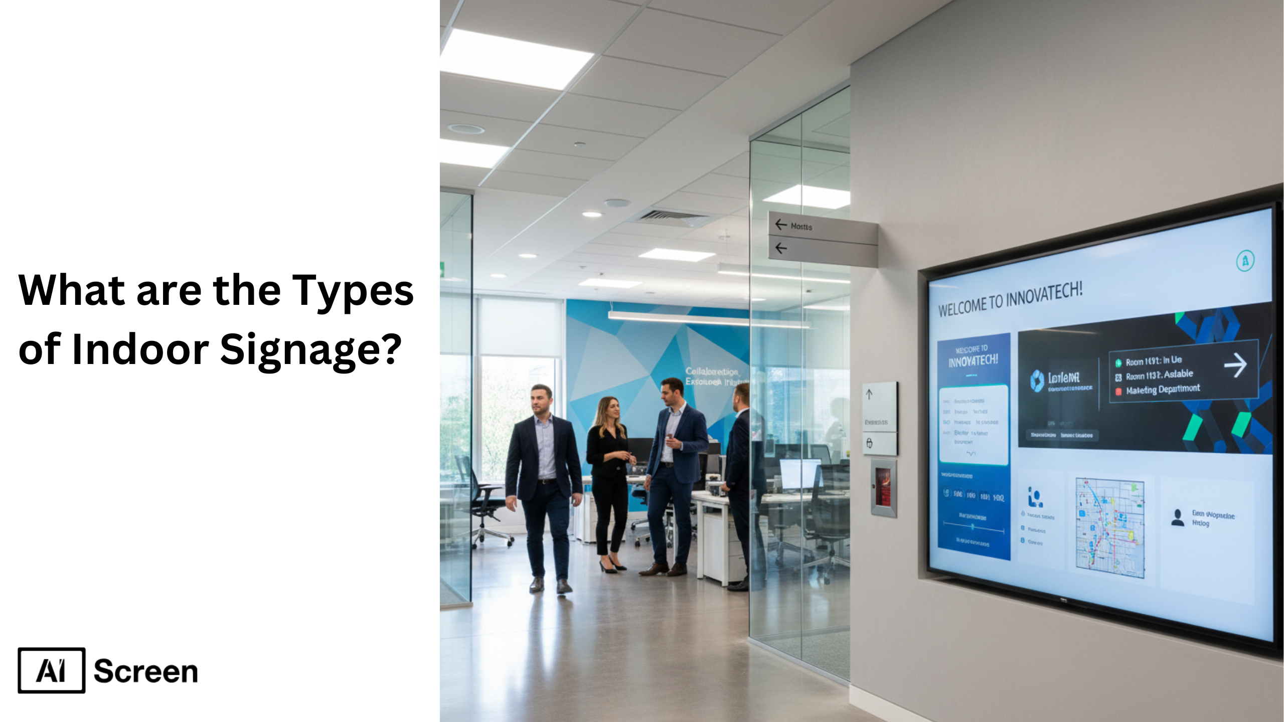 What are the Types of Indoor Signage? 1 office indoor signage display types
