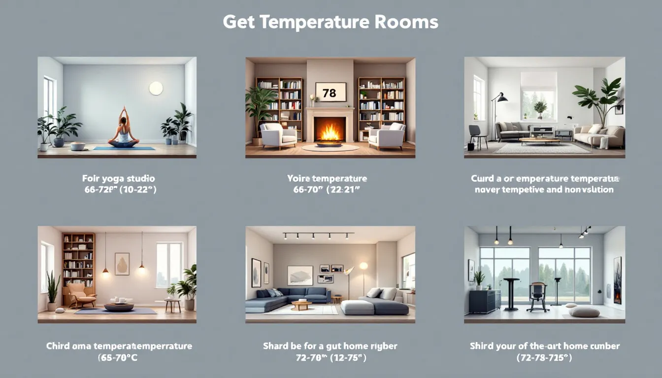 Different rooms with ideal temperatures for various activities.