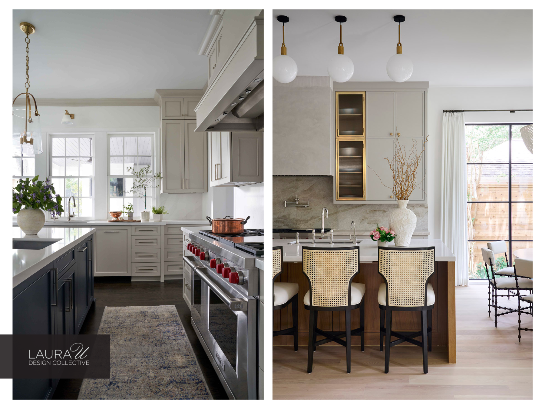 two kitchens with islands