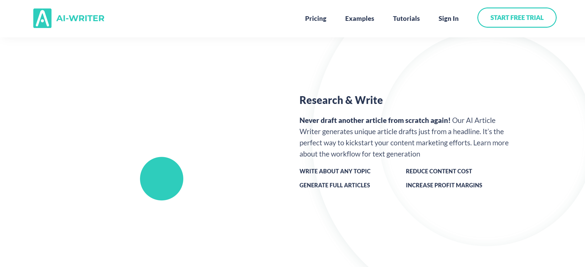 AI Writer Landing Page