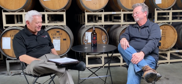 John Krause interviewing winemaker Darin Peterson 