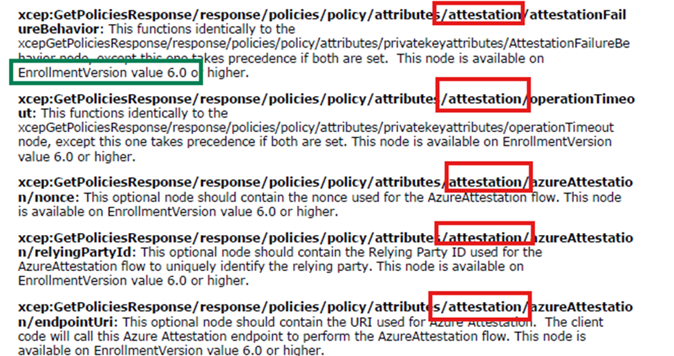 attestation nodes showing up in the getpoliciesresponse