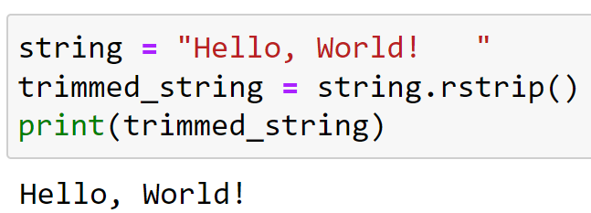No argument provided to rstrip() and method removes whitespaces at end of new string