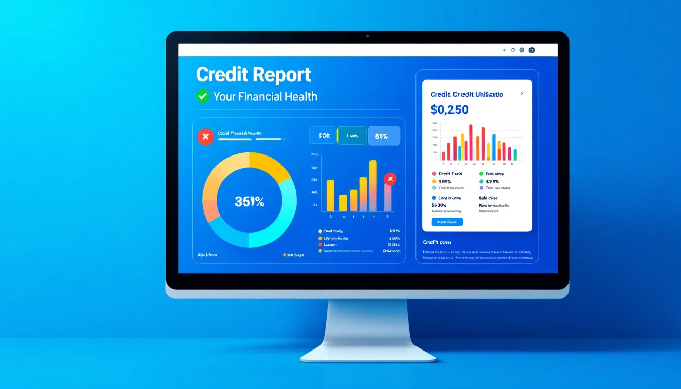 A computer screen displaying a credit report from a credit bureau.