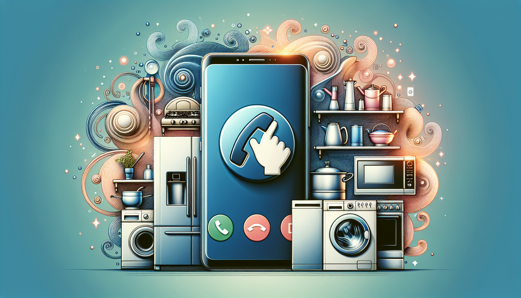 A phone with a contact icon for appliance repair services in Laramie, WY.