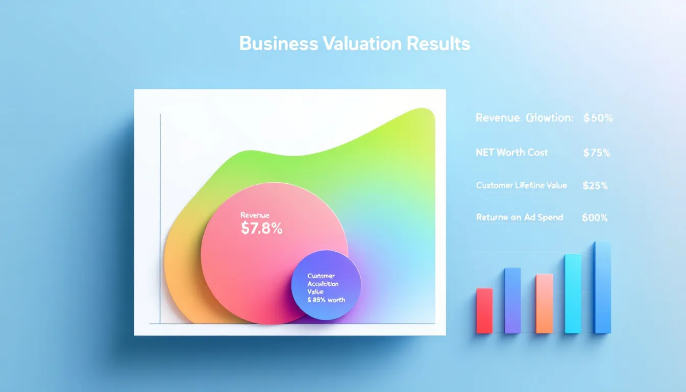 A visual representation of business valuation results from a Shopify store.