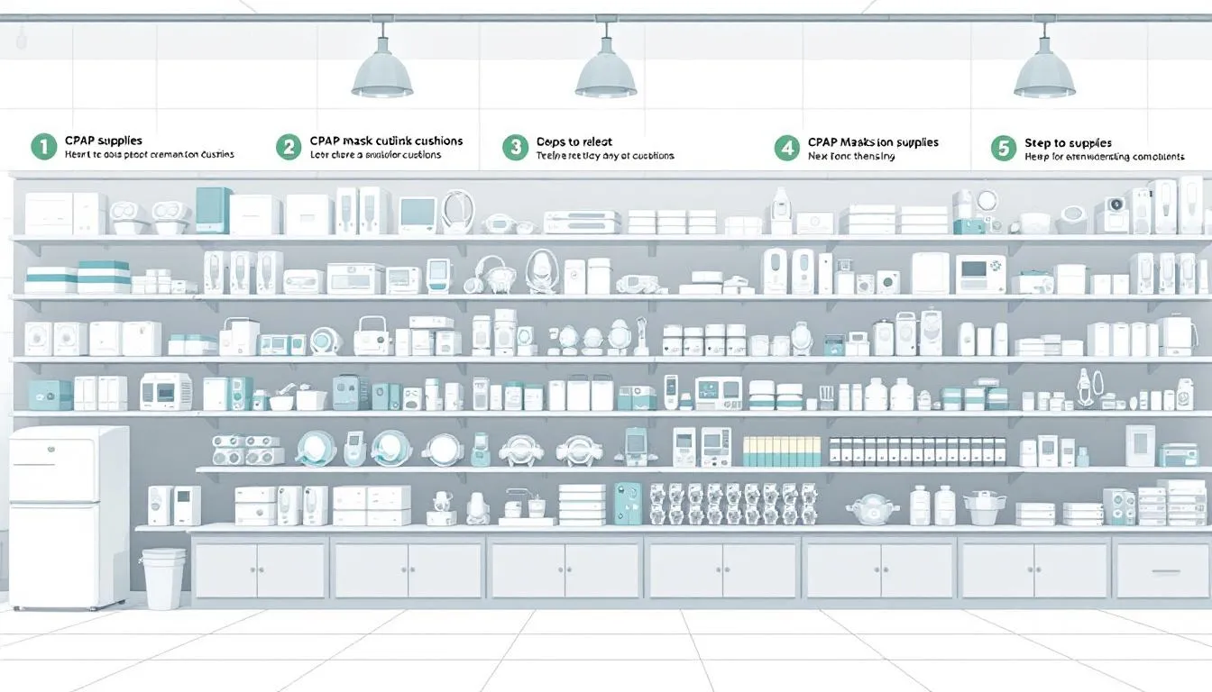 A storefront displaying CPAP supplies available for purchase in Canada.