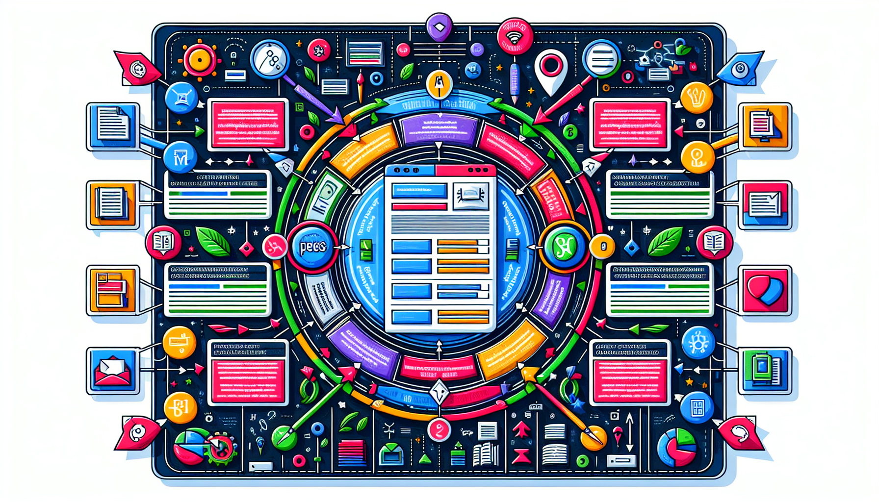 A diagram illustrating the on-page SEO elements and their importance.