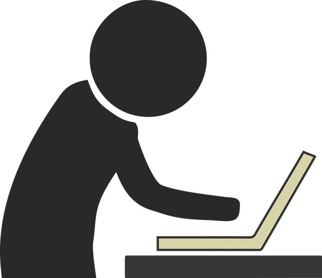 person working on computer, virtual