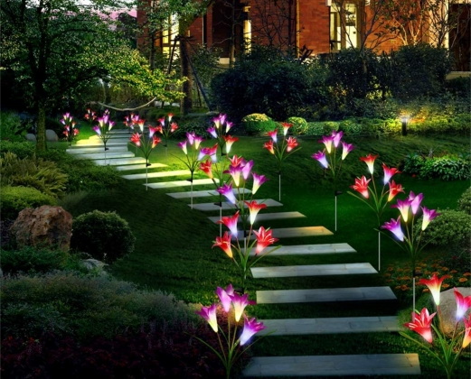 Fabric solar flower lights. Courtesy Amazon.com