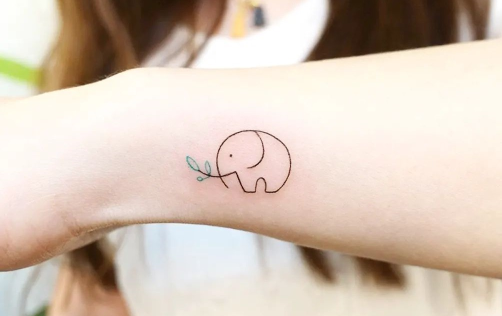 Simple elephant tattoo design