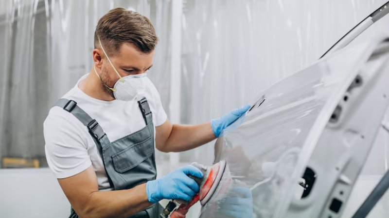 A professional is refing the PPF to give it a glossy look