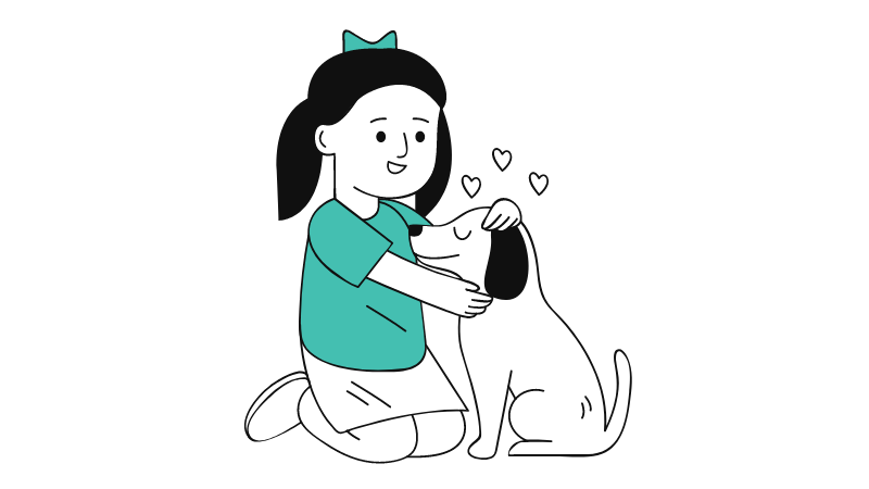 Image showing a girl and her good dog. 