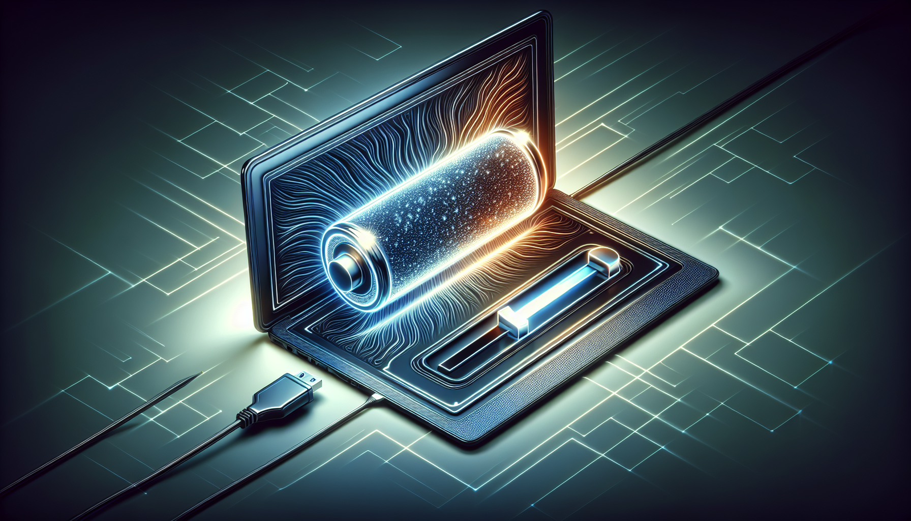 Illustration of a laptop with adjustable screen brightness settings