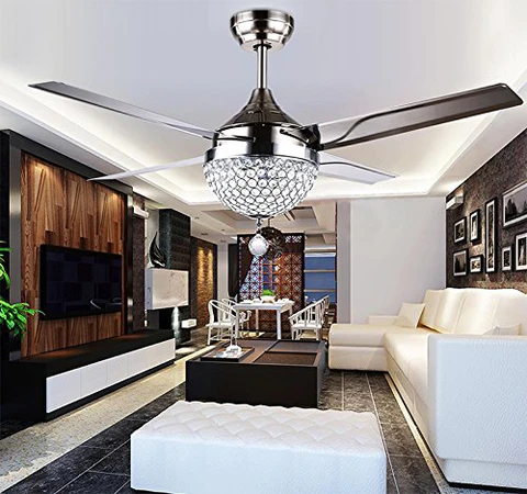 Crystal Ceiling Fan Light with LED Light Kits