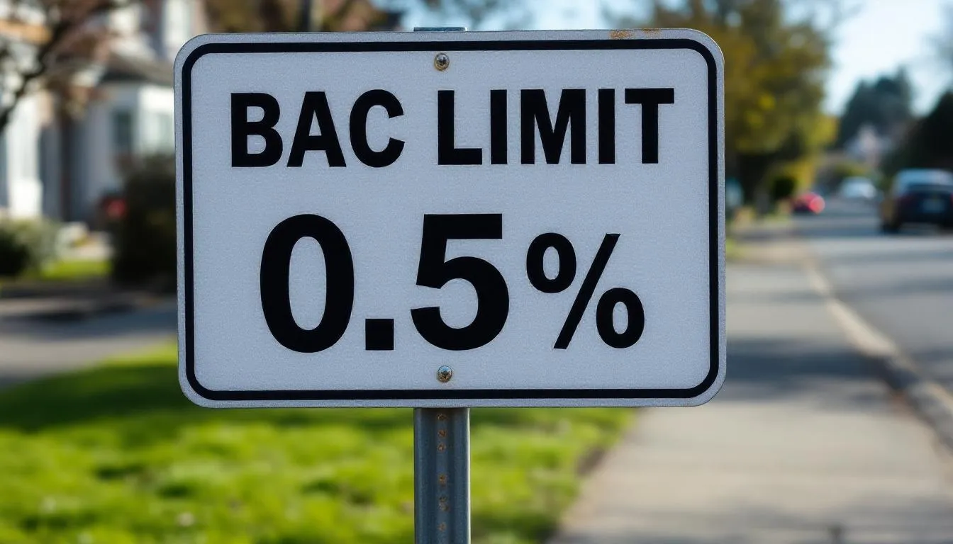 In the image, various legal limits for blood alcohol concentration (BAC) are displayed, highlighting the importance of understanding California DUI laws. It emphasizes the potential consequences of exceeding these limits, such as license suspension and legal repercussions for drunk driving.