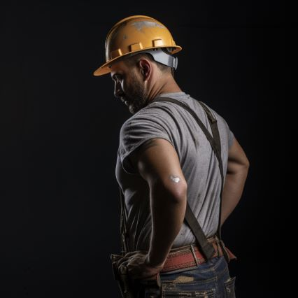 construction worker with back pain