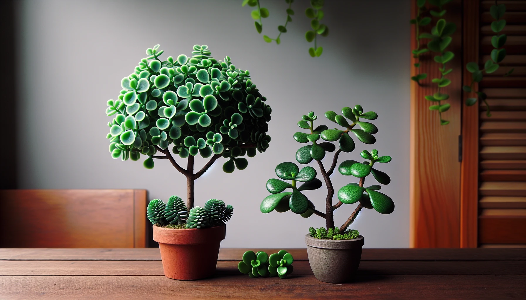 Illustration of Elephant Bush and Jade Plant