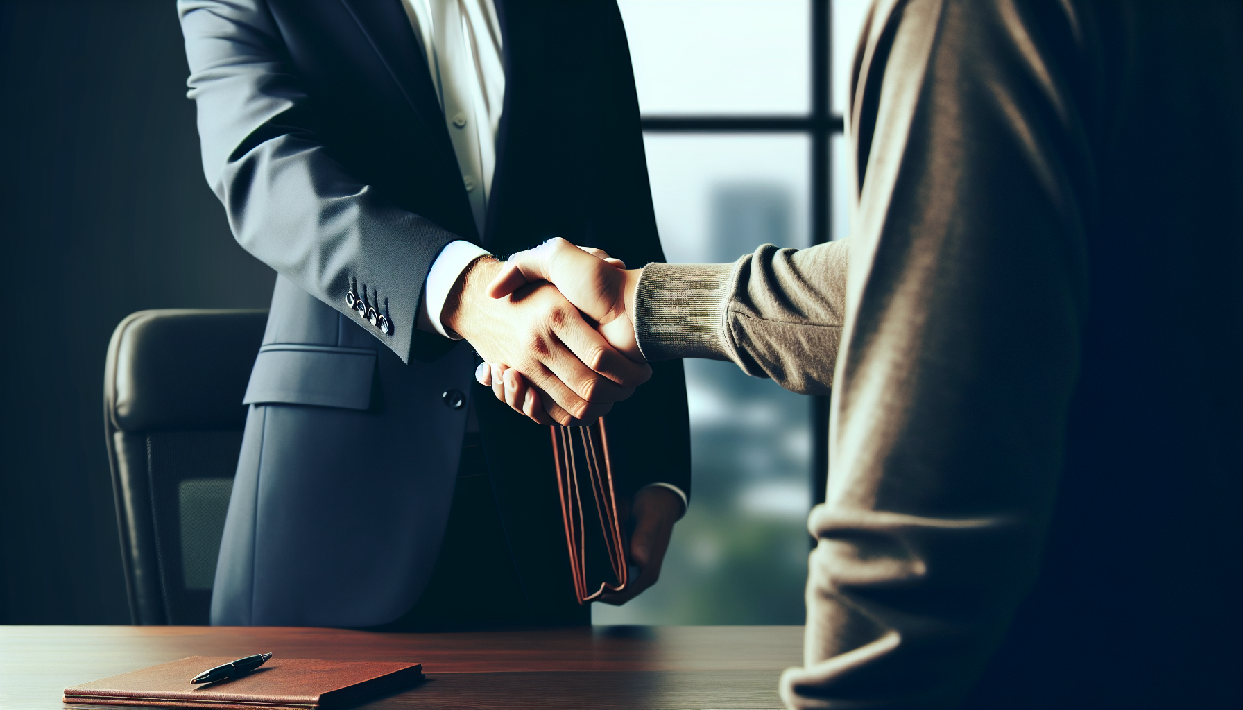 A handshake between a client and a lawyer representing the process of contacting a Jackson personal injury attorney for consultation.