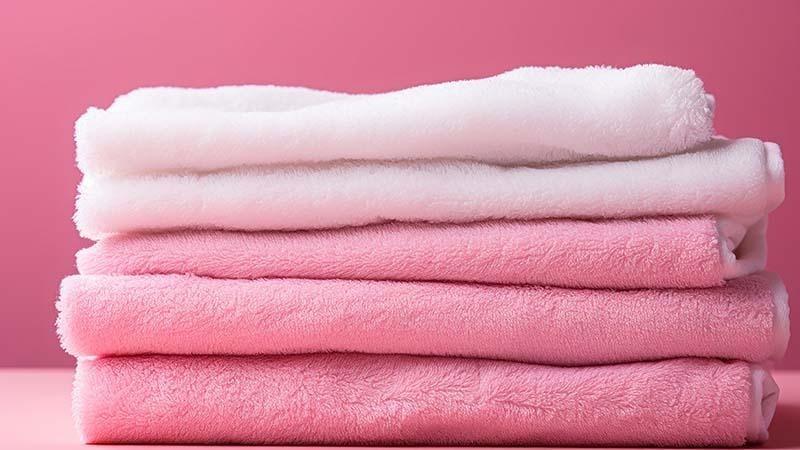 Plush Pink and White Towels