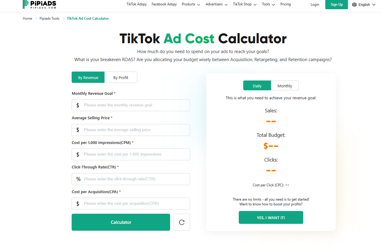 tiktok ad cost calculate