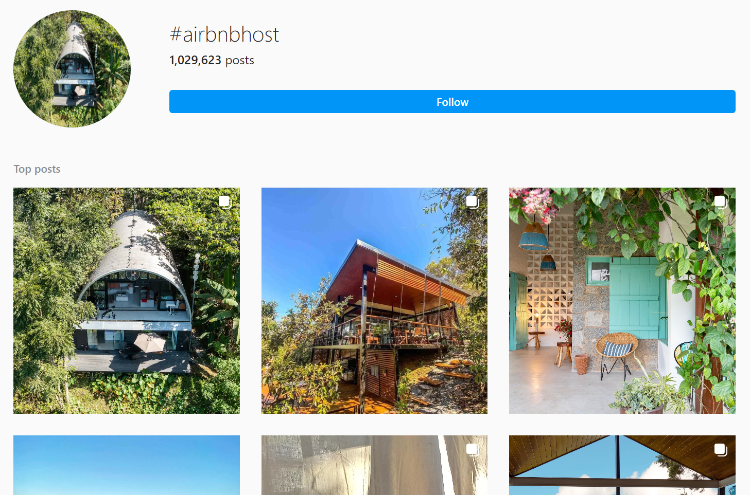 A screenshot of posts mentioned under #airbnbhost