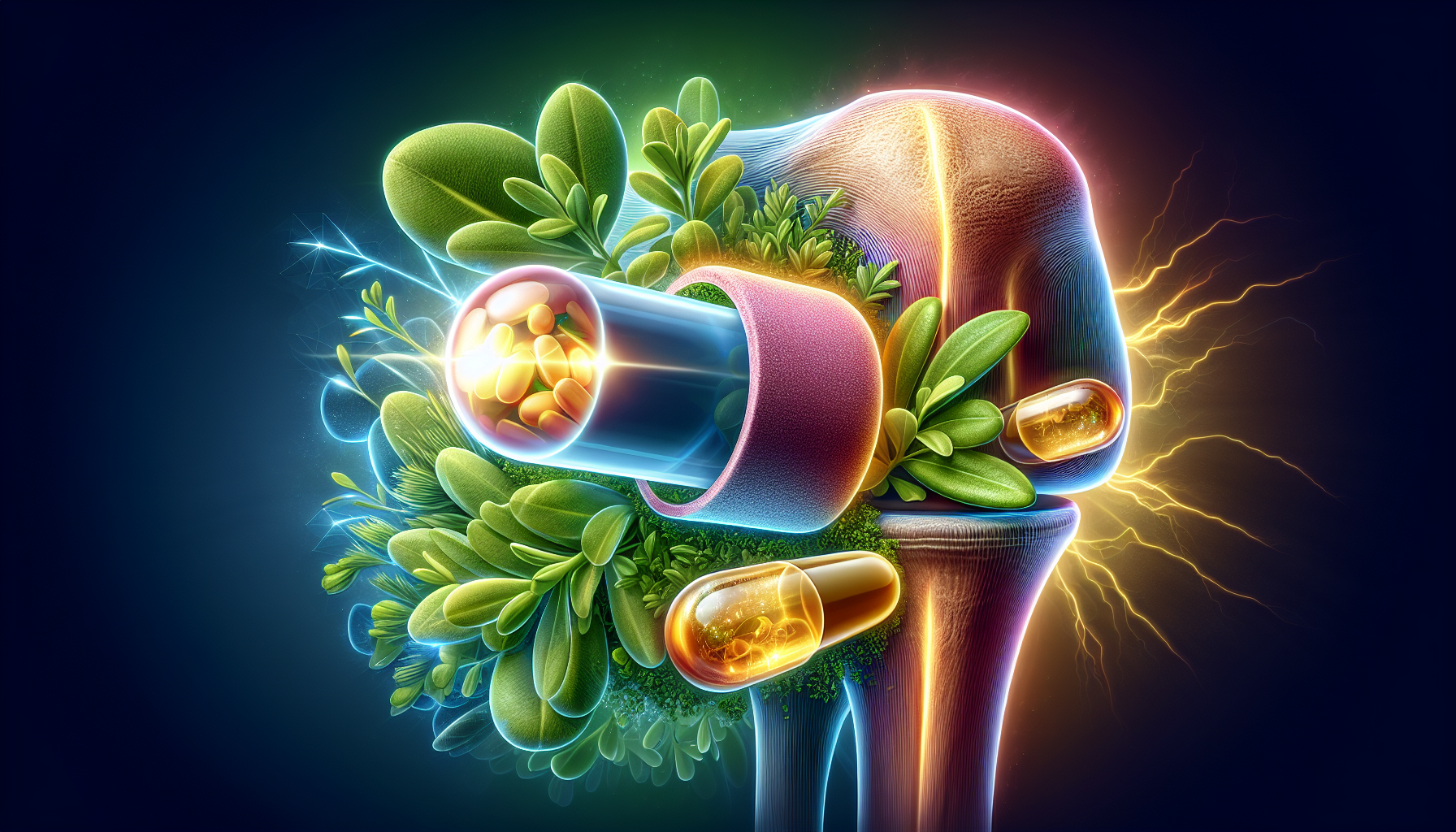 Illustration of supplements for knee cartilage regeneration