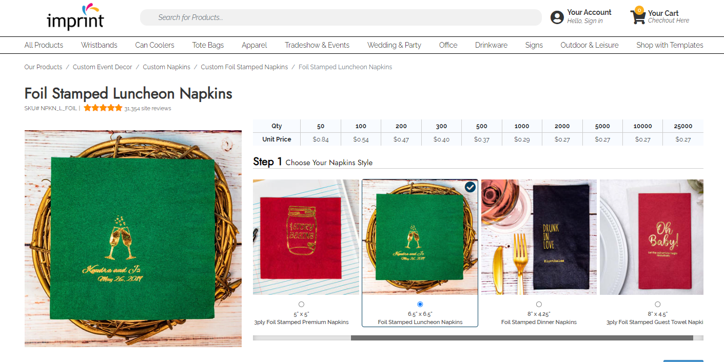 website search select items & confirm