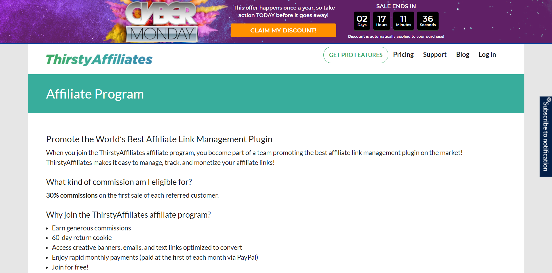 Thirsty Affiliates Affiliate Program