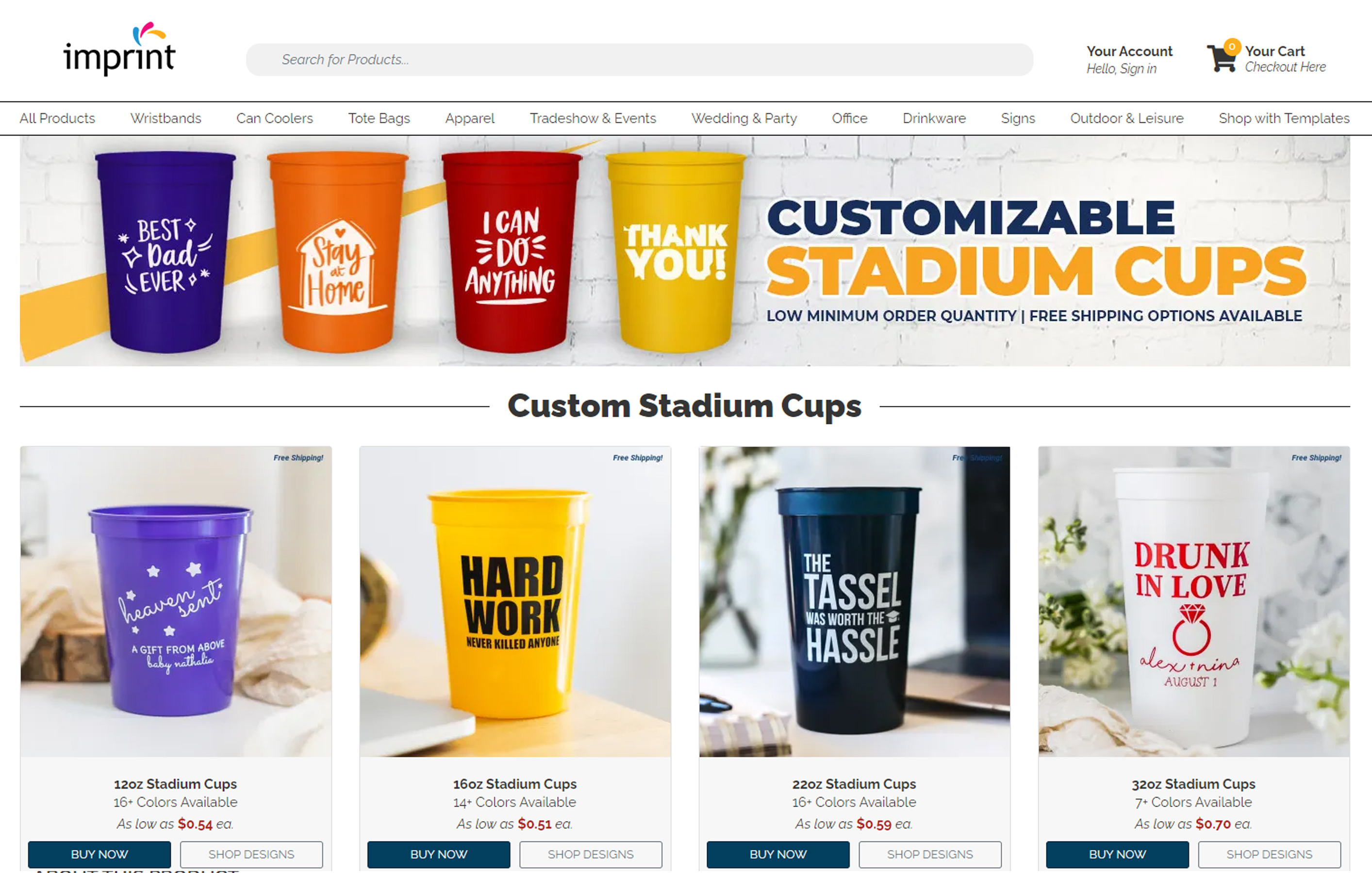 custom stadium cups
