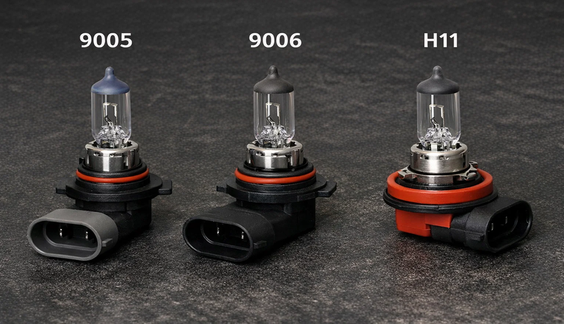 9005 vs 9006 vs H11 headlight bulb comparison