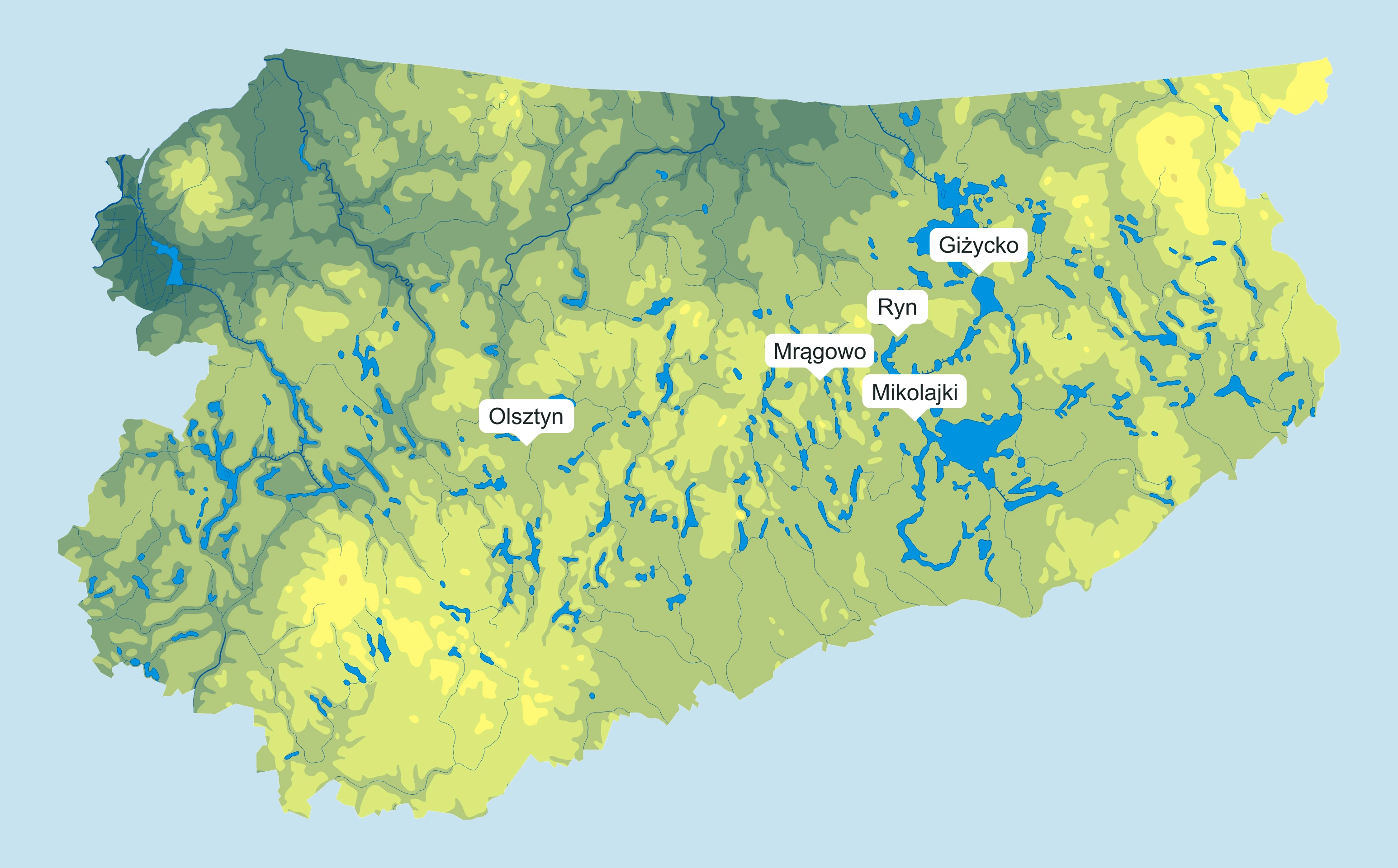lato na mazurach - najlepsze miasta