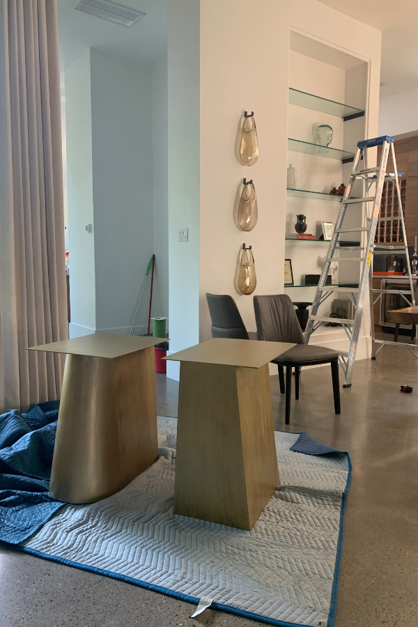 installation is part of the interior design procurement phase, as pictured above in the home during installation