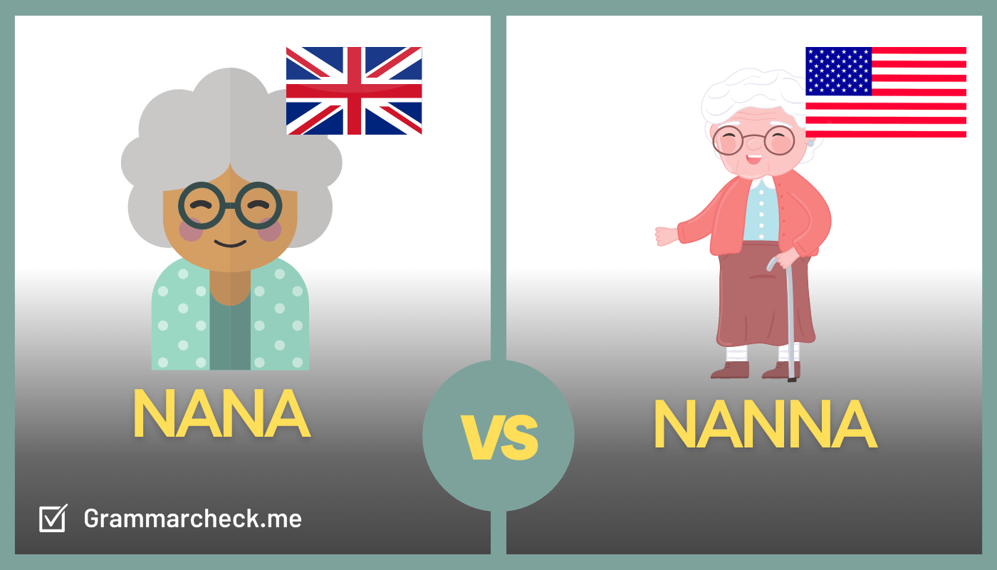 image showing the difference between the spelling nana vs nanna
