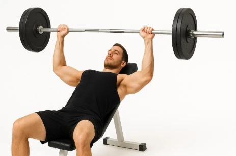Man doing a barbell bench press