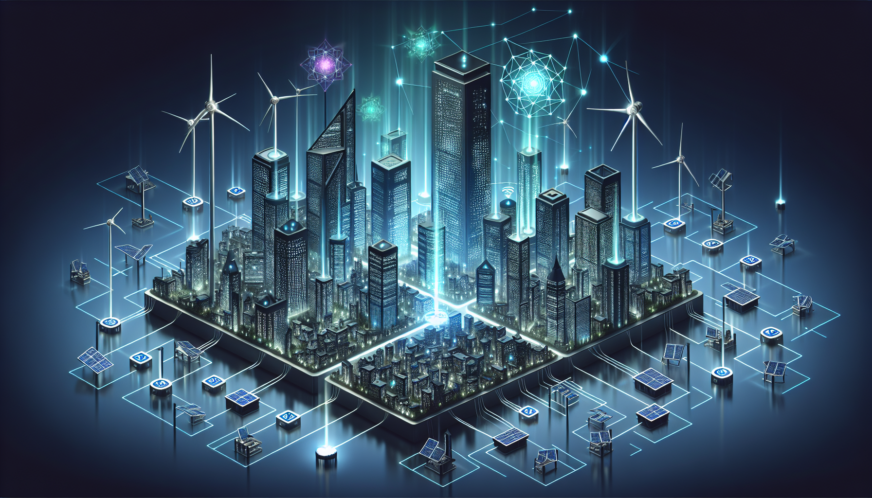 Illustration of IoT semiconductors crucial for energy management