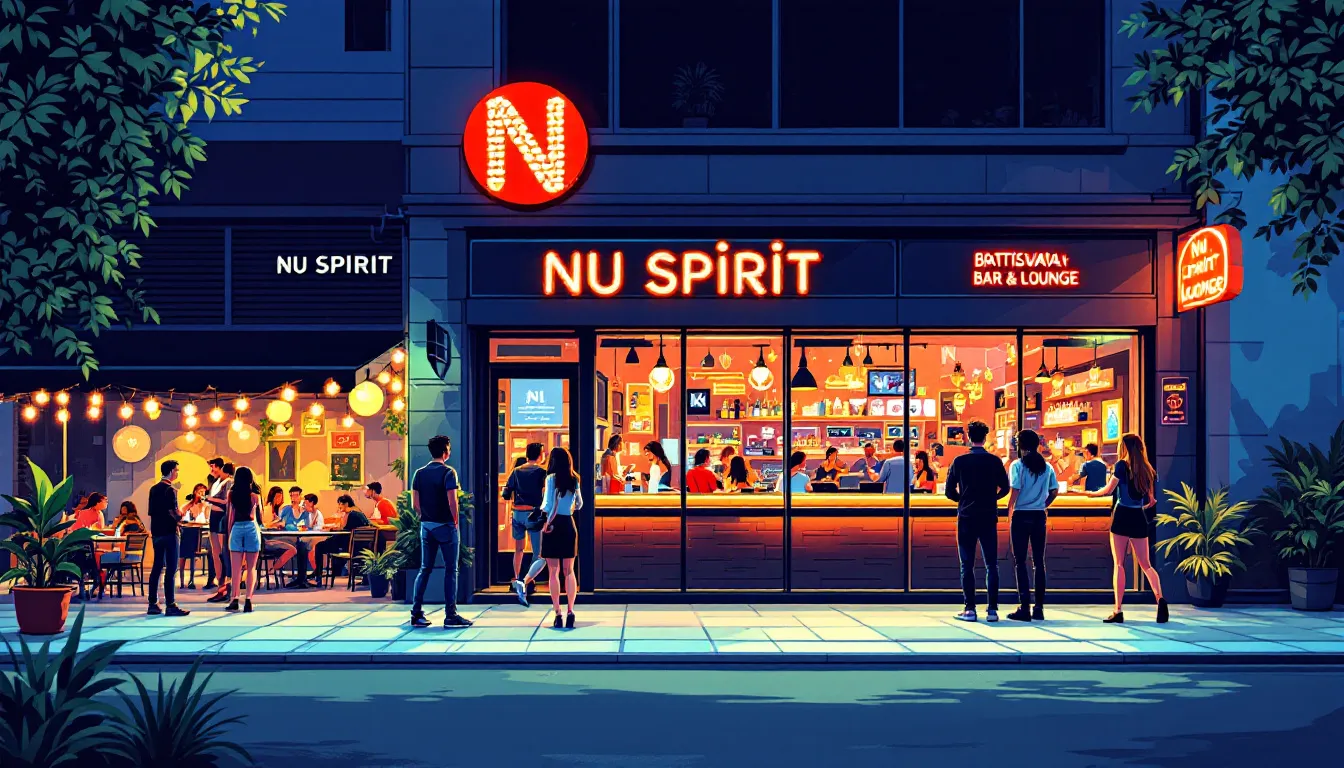 Nu Spirit Bar & Lounge, et trendy sted i Bratislava kendt for sine cocktails og natteliv.
