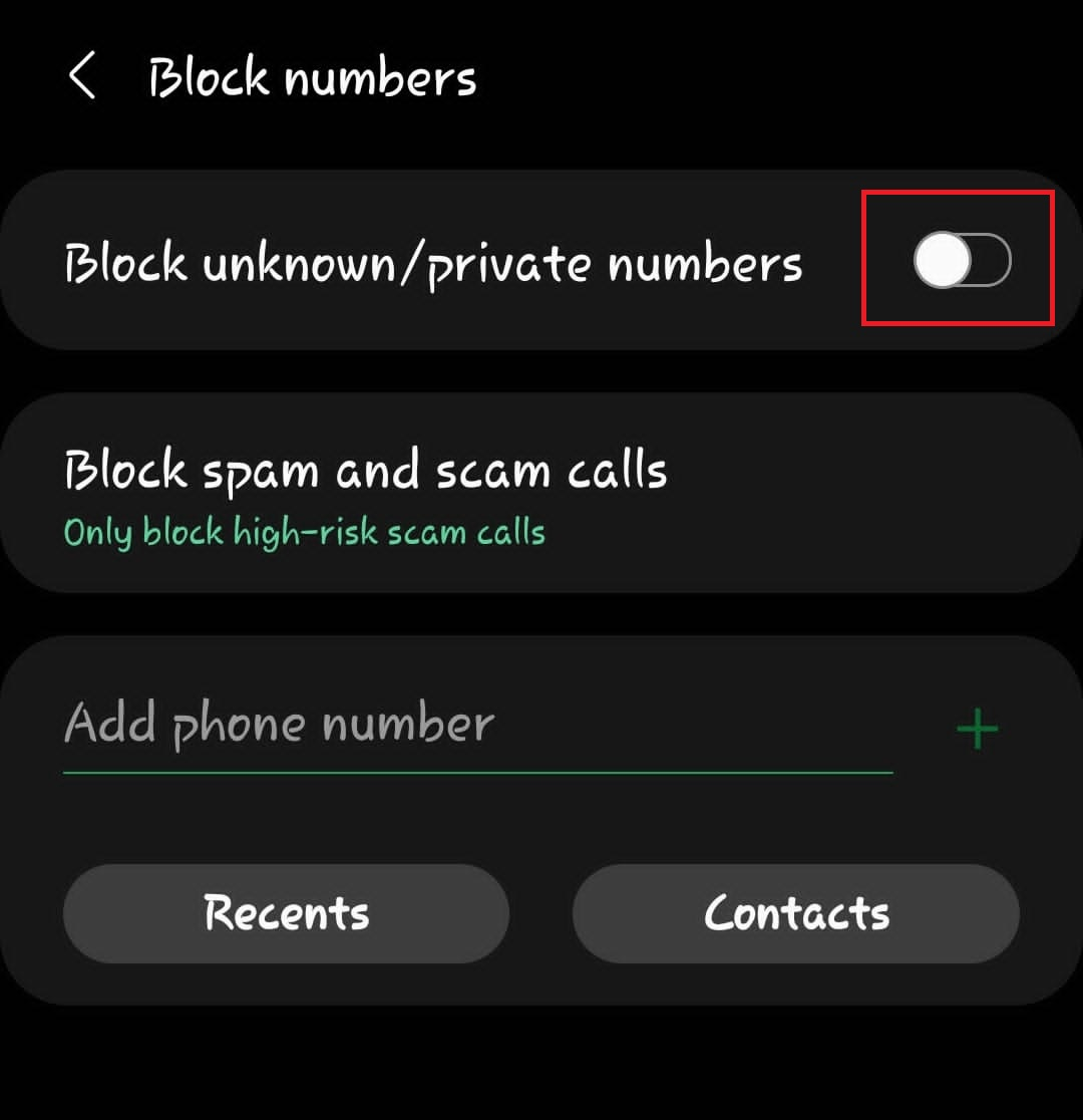 Block settings