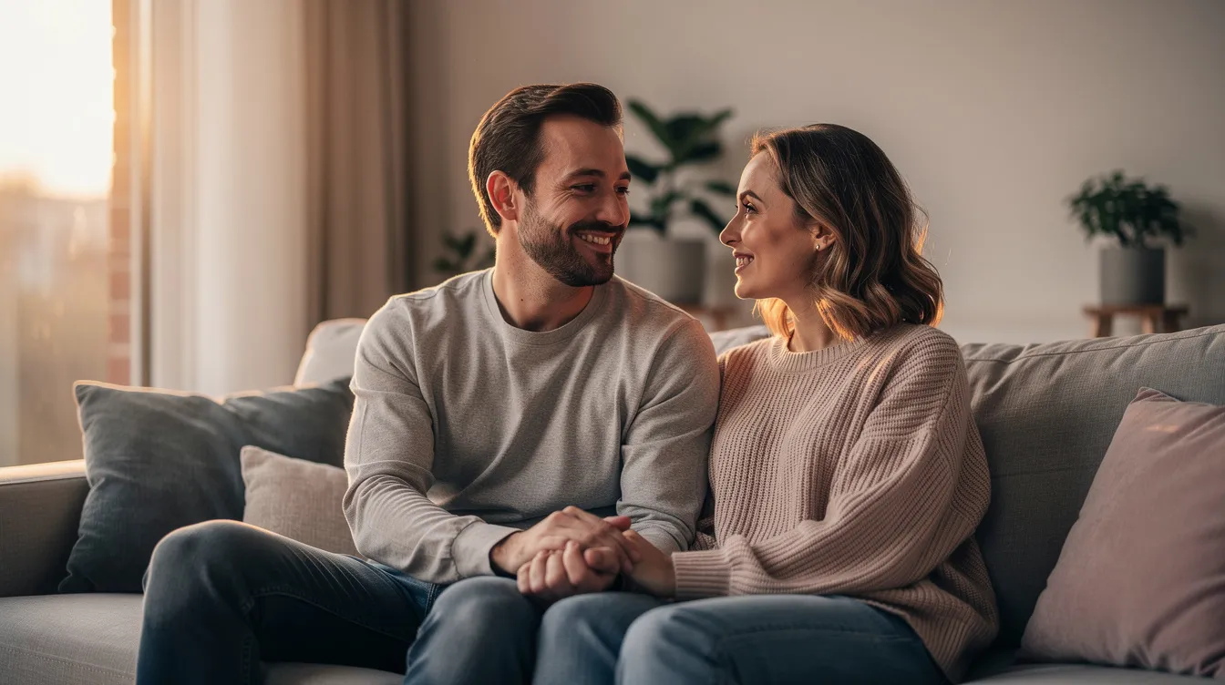 Das Bild zeigt ein Paar in entspannter Atmosphäre, das sich liebevoll an den Händen hält. Diese Geste symbolisiert Nähe und Verbundenheit, was für eine gesunde Beziehung und ein erfülltes Sexualleben wichtig ist.