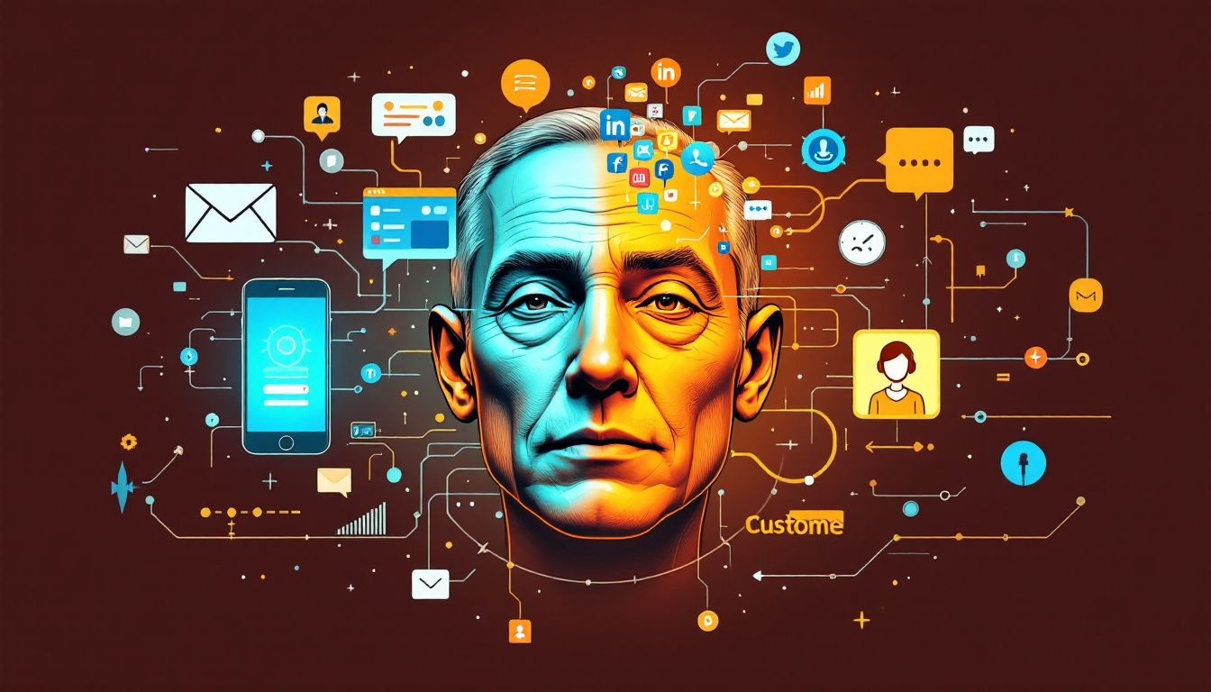 A graphic showcasing personalized customer experiences through various channels.