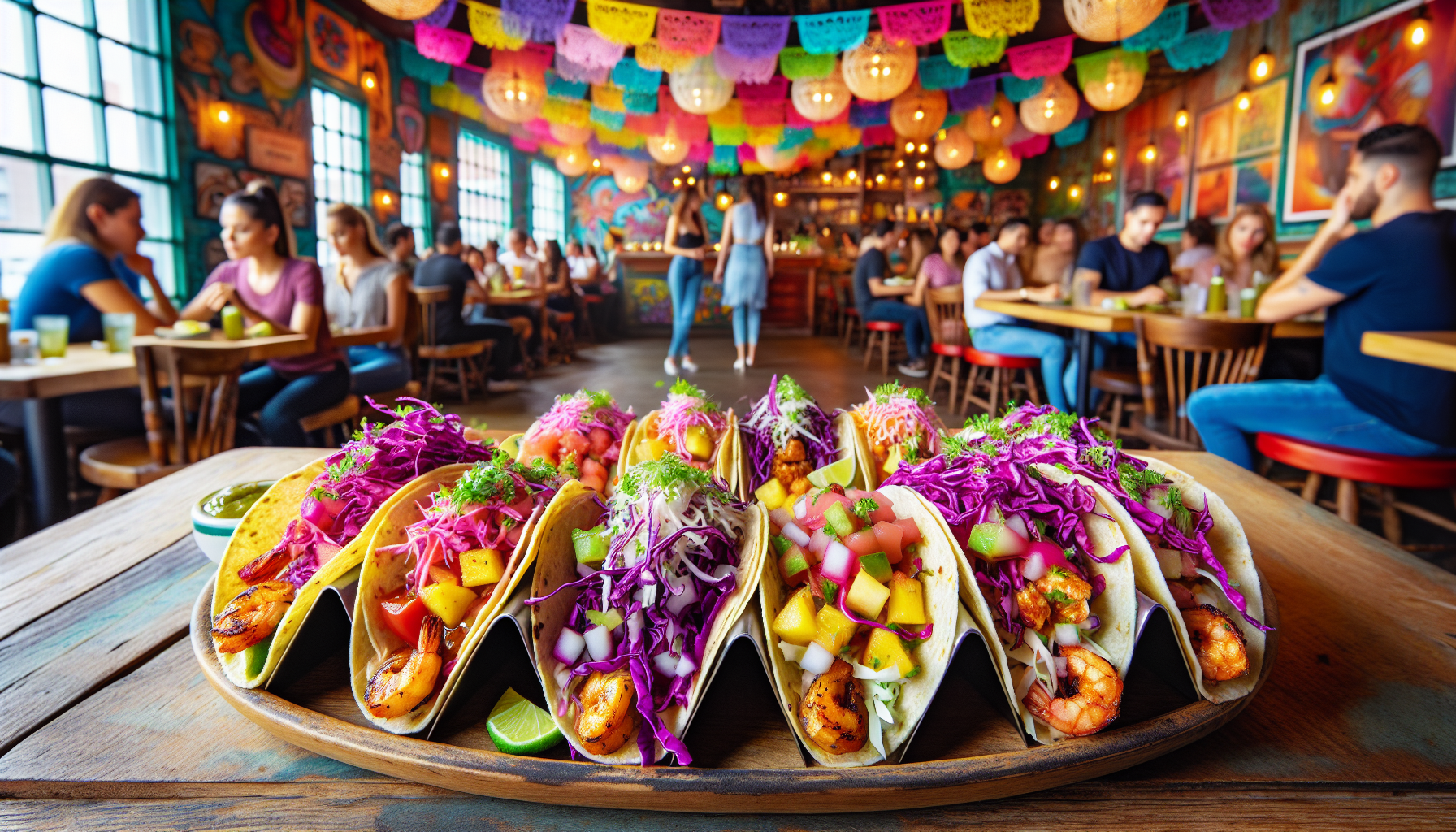 Creative and colorful taco creations at Tacocraft Taqueria & Tequila Bar