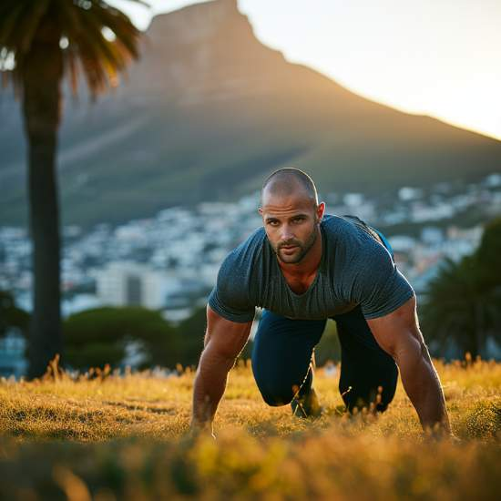 Man exercising in Cape Town, taking care of himself, reducing erectile dysfunction and abnormal cells.