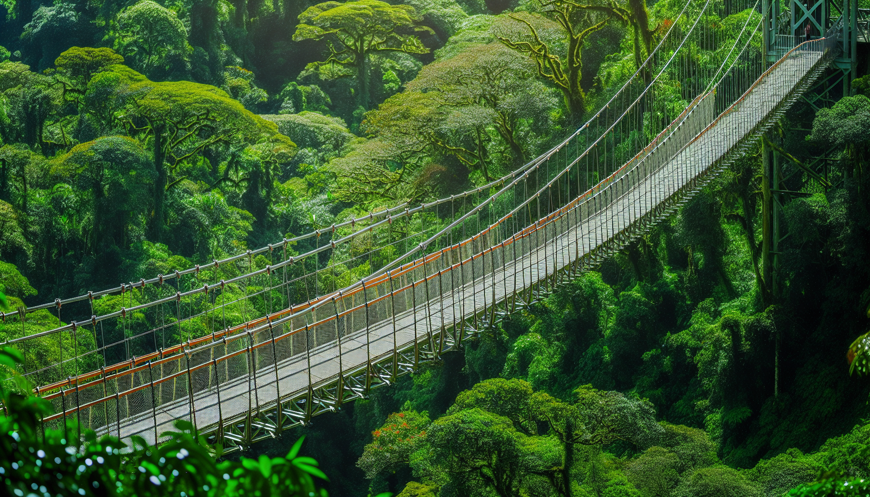 Suspension bridge in Monteverde Cloud Forest Reserve