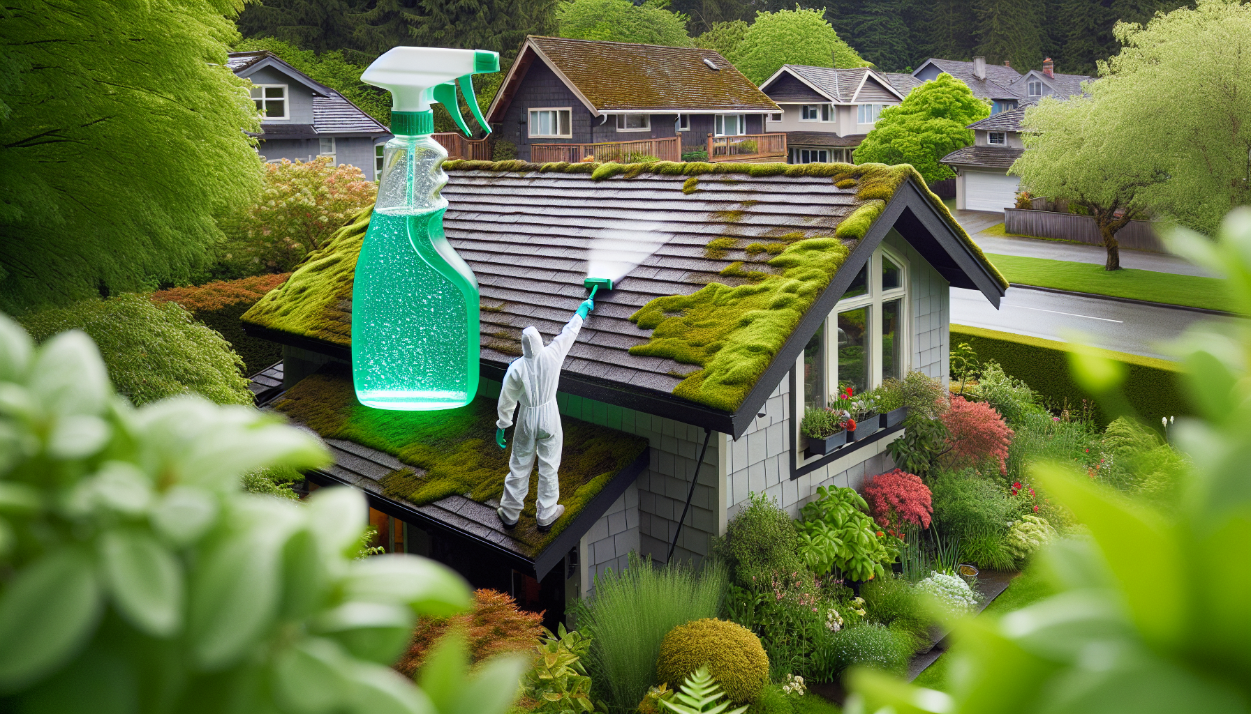 Biodegradable roof cleaning solutions