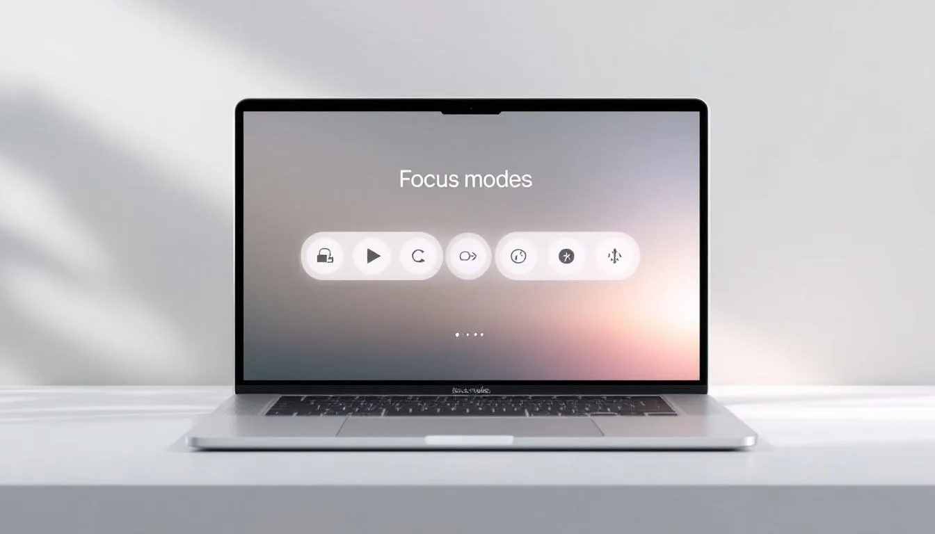 Utilisation des modes de concentration sur un Mac pour éviter les distractions.