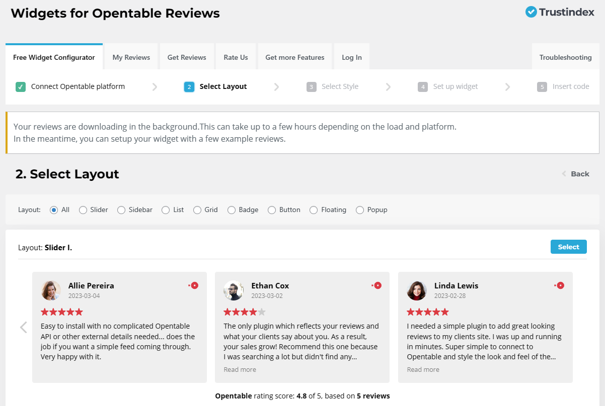 Overview of the OpenTable Reservation Widget 