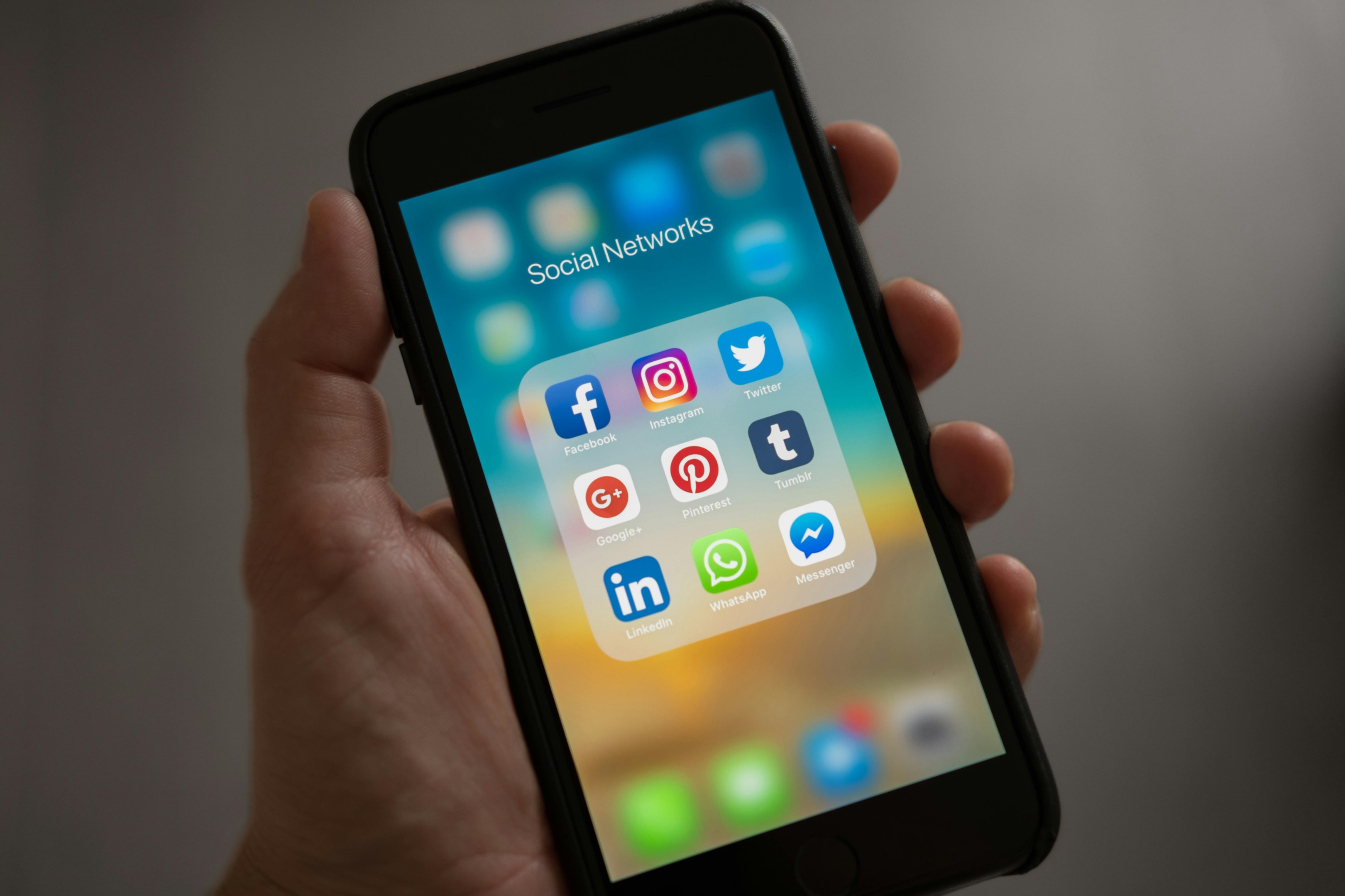 Social media apps open on iphone to be used for real estate marketing.