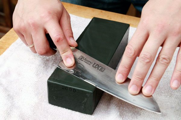 go to sharpening stone, whetstone knife sharpener